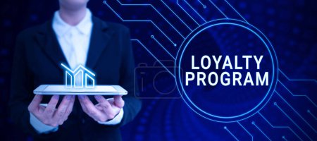 Photo for Hand writing sign Loyalty Program, Conceptual photo marketing effort that provide incentives to repeat customers - Royalty Free Image