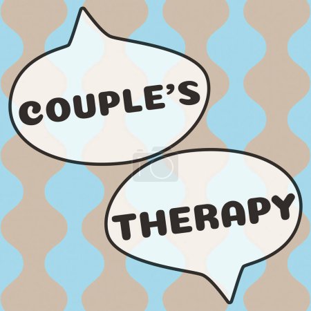 Foto de Título conceptual Couple S Therapy, Word for treat relationship distress for individuals and couples - Imagen libre de derechos