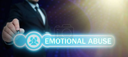 Photo for Inspiration showing sign Emotional Abuse, Conceptual photo person subjecting or exposing another person to behavior - Royalty Free Image