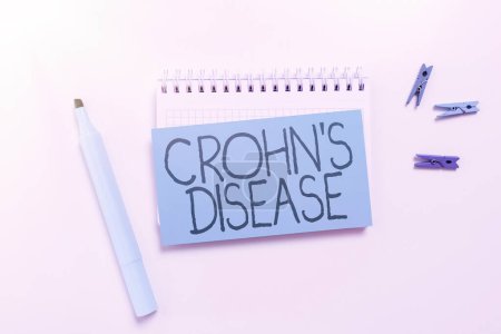 Photo for Inspiration showing sign Crohn S Is Disease, Word for the chronic inflammatory disease of the intestines - Royalty Free Image