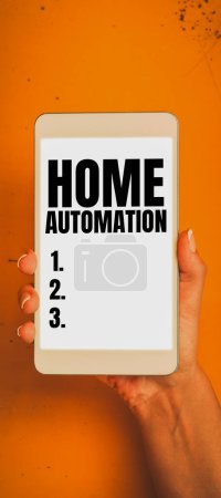 Photo for Handwriting text Home Automation, Business approach home solution that enables automating the bulk of electronic - Royalty Free Image