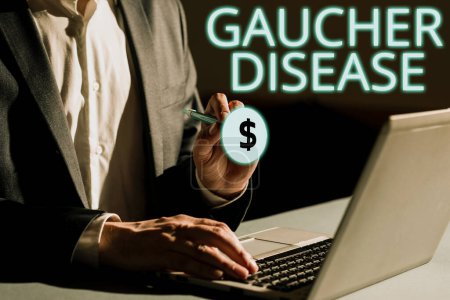 Photo for Inspiration showing sign Gaucher Disease, Word Written on autosomal recessive inherited disorder of metabolism - Royalty Free Image