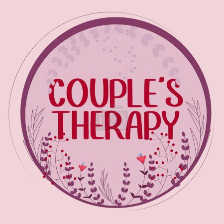 Photo for Sign displaying Couple S Therapy, Word Written on treat relationship distress for individuals and couples - Royalty Free Image