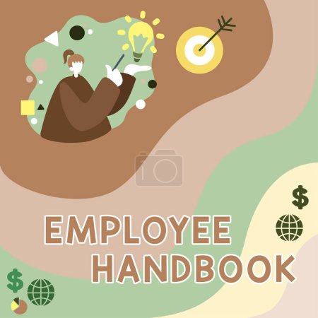 Photo for Text caption presenting Employee Handbook, Business idea Document Manual Regulations Rules Guidebook Policy Code - Royalty Free Image