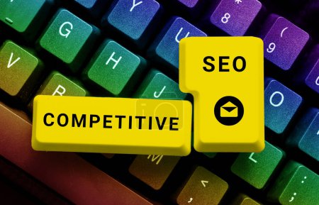 Photo for Inspiration showing sign Competitive Seo, Business concept the process of evaluating how the top rankings fare - Royalty Free Image