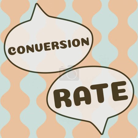 Téléchargez les photos : Affichage du taux de conversion, vue d'ensemble du nombre de visiteurs d'un site Web qui atteignent l'objectif souhaité - en image libre de droit