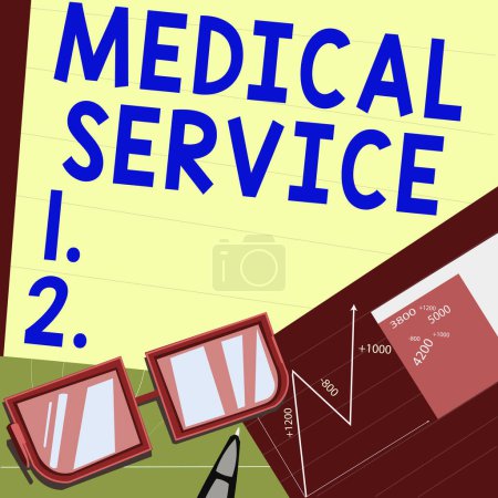 Photo for Conceptual caption Medical Service, Business showcase treat illnesses and injuries that require medical response - Royalty Free Image