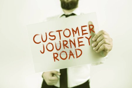 Téléchargez les photos : Légende du texte présentant Customer Journey Road, Concept signifiant Expériences client lors de l'interaction de votre marque - en image libre de droit