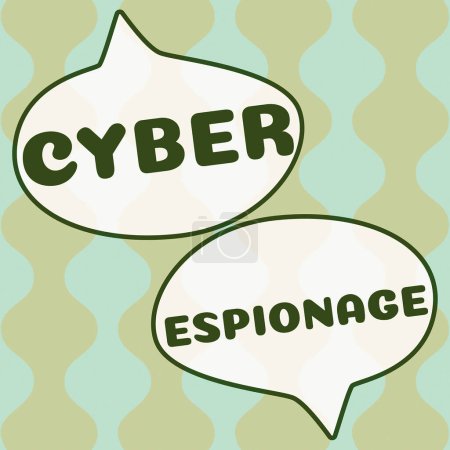 Photo for Text caption presenting Cyber Espionage, Word for obtaining secrets and information without the permission - Royalty Free Image