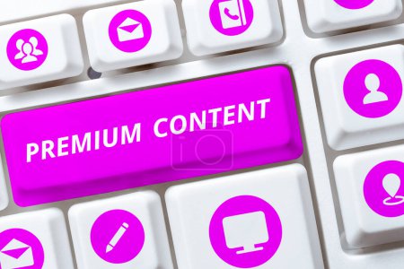 Téléchargez les photos : Texte manuscrit Premium Content, Word pour une qualité supérieure ou plus souhaitable que le contenu gratuit - en image libre de droit