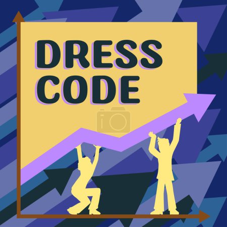 Photo for Text showing inspiration Dress Code, Internet Concept an accepted way of dressing for a particular occasion or group - Royalty Free Image
