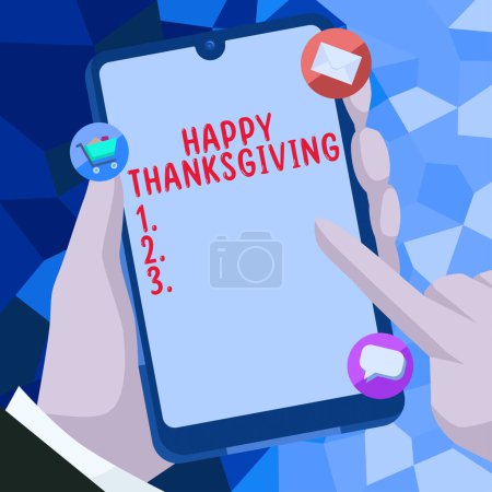 Téléchargez les photos : Signe d'écriture Happy Thanksgiving, Idée d'entreprise Festival des récoltes Fête nationale célébrée en novembre - en image libre de droit