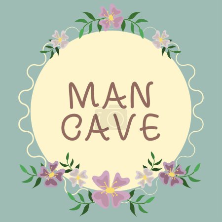 Foto de Texto que muestra inspiración Cueva del hombre, idea de negocio una habitación, espacio o área de una vivienda reservada para una persona masculina - Imagen libre de derechos