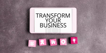 Photo for Inspiration showing sign Transform Your Business, Business approach Modify energy on innovation and sustainable growth - Royalty Free Image