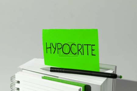 Photo for Text sign showing Hypocrite, Word for Medical condition in which blood pressure is extremely high - Royalty Free Image