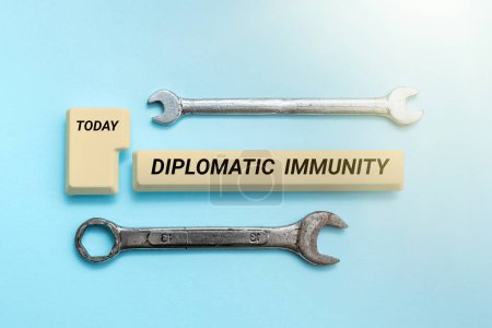 Téléchargez les photos : Affichage conceptuel Immunité diplomatique, approche commerciale droit qui accorde aux diplomates étrangers des droits spéciaux dans le pays où ils travaillent - en image libre de droit