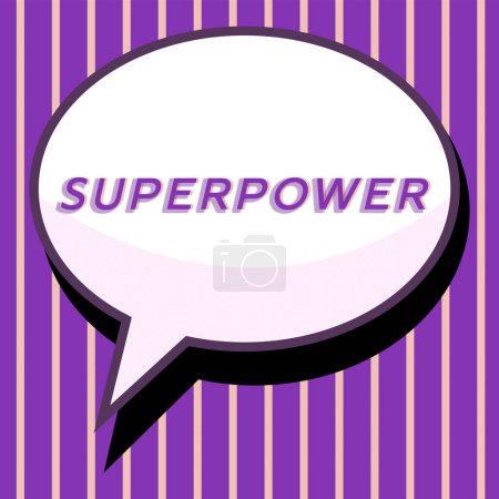 Photo for Hand writing sign Superpower, Internet Concept a power or ability of a kind enables and enforces the bearer - Royalty Free Image