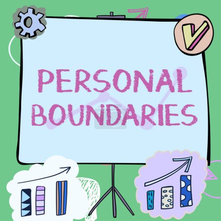 Photo for Text showing inspiration Personal Boundaries, Business approach something that indicates limit or extent in interaction with personality - Royalty Free Image
