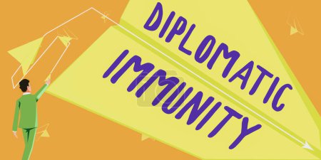 Photo for Inspiration showing sign Diplomatic Immunity, Business showcase law that gives foreign diplomats special rights in the country they are working - Royalty Free Image