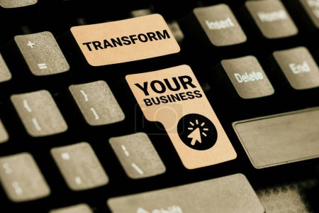 Foto de Firma mostrando Transform Your Business, Word for Modify energy on innovation and sustainable growth - Imagen libre de derechos