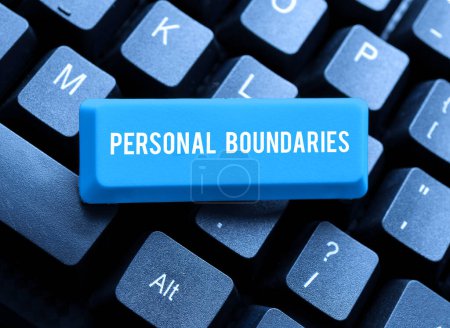Photo for Conceptual display Personal Boundaries, Conceptual photo something that indicates limit or extent in interaction with personality - Royalty Free Image
