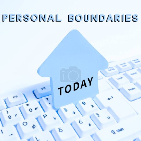 Photo for Text caption presenting Personal Boundaries, Conceptual photo something that indicates limit or extent in interaction with personality - Royalty Free Image