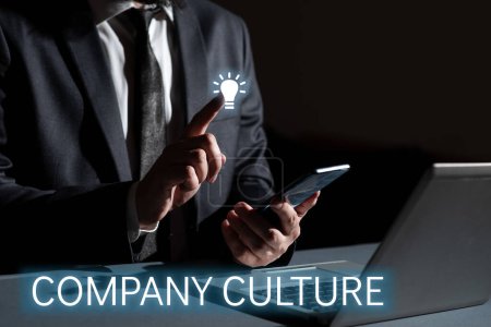 Photo for Text showing inspiration Company Culture, Business approach The environment and elements in which employees work - Royalty Free Image