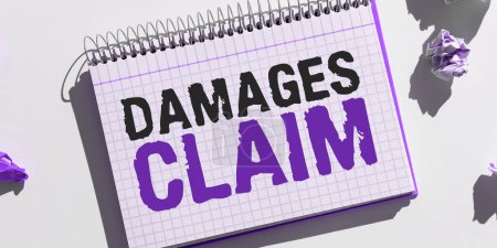 Photo for Handwriting text Damages Claim, Business concept Demand Compensation Litigate Insurance File Suit - Royalty Free Image