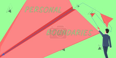 Photo for Text showing inspiration Personal Boundaries, Business concept something that indicates limit or extent in interaction with personality - Royalty Free Image