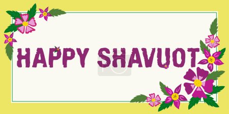 Photo for Conceptual caption Happy Shavuot, Business approach Jewish holiday commemorating of the revelation of the Ten Commandments - Royalty Free Image