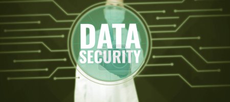 Foto de Señal de escritura a mano Seguridad de datos, Idea de negocio Confidencialidad Cifrado de disco Copias de seguridad Password Shielding - Imagen libre de derechos
