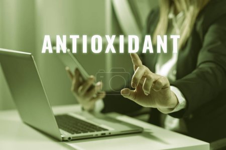 Photo for Conceptual caption Antioxidant, Business overview a substance that inhibits oxidation or reactions by oxygen - Royalty Free Image