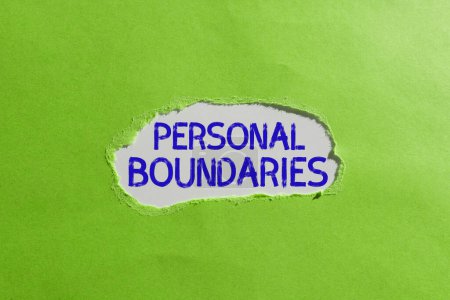 Photo for Hand writing sign Personal Boundaries, Business approach something that indicates limit or extent in interaction with personality - Royalty Free Image