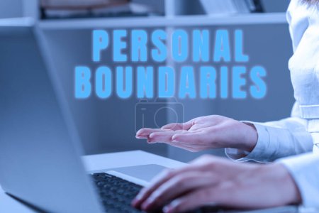 Photo for Conceptual caption Personal Boundaries, Business approach something that indicates limit or extent in interaction with personality - Royalty Free Image