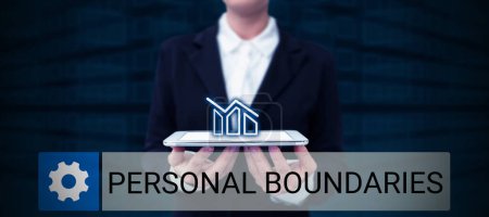 Photo for Sign displaying Personal Boundaries, Internet Concept something that indicates limit or extent in interaction with personality - Royalty Free Image