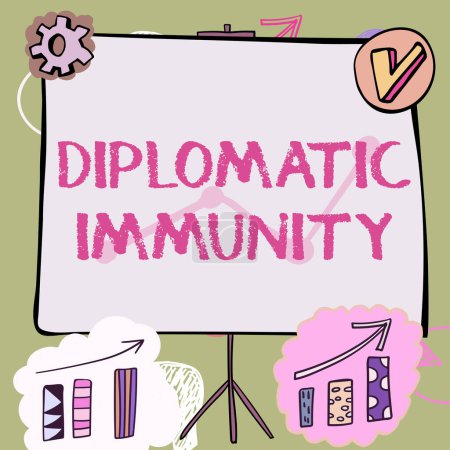 Photo for Inspiration showing sign Diplomatic Immunity, Conceptual photo law that gives foreign diplomats special rights in the country they are working - Royalty Free Image