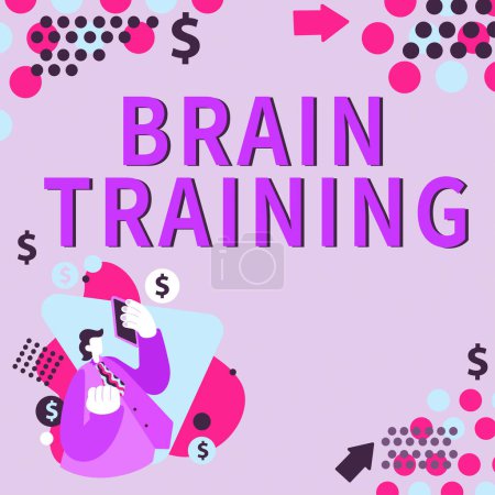 Foto de Leyenda conceptual Brain Training, Visión general de actividades mentales para mantener o mejorar las capacidades cognitivas - Imagen libre de derechos