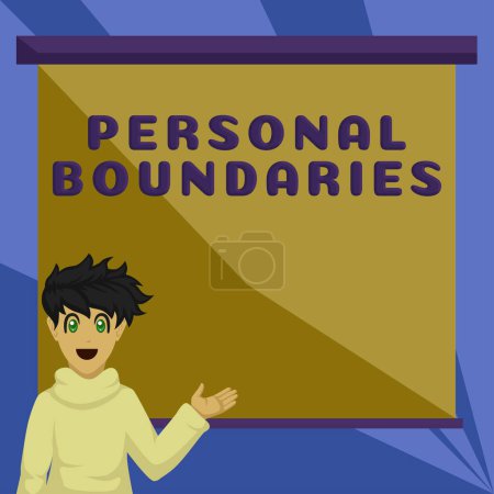Photo for Conceptual caption Personal Boundaries, Business showcase something that indicates limit or extent in interaction with personality - Royalty Free Image