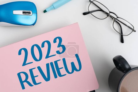 Handwriting text 2023 Review, Business concept seeing important events or actions that made previous year