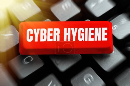 Photo for Sign displaying Cyber Hygiene, Business showcase steps that computer users take to improve their cyber security - Royalty Free Image