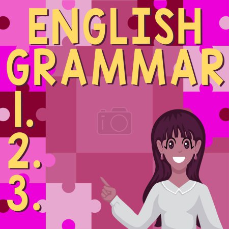 Photo for Text showing inspiration English Grammar, Concept meaning courses cover all levels of speaking and writing in english - Royalty Free Image