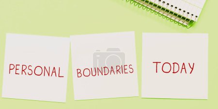 Photo for Text showing inspiration Personal Boundaries, Business showcase something that indicates limit or extent in interaction with personality - Royalty Free Image