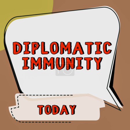 Téléchargez les photos : Affichage conceptuel Immunité diplomatique, approche commerciale droit qui accorde aux diplomates étrangers des droits spéciaux dans le pays où ils travaillent - en image libre de droit
