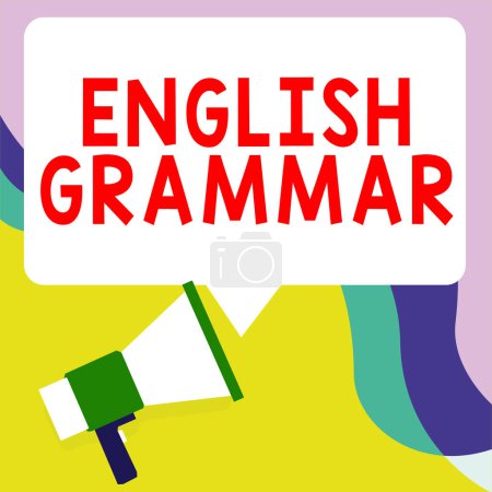 Photo for Handwriting text English Grammar, Business overview courses cover all levels of speaking and writing in english - Royalty Free Image