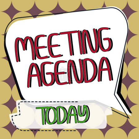 Photo for Writing displaying text Meeting Agenda, Conceptual photo An agenda sets clear expectations for what needs to a meeting - Royalty Free Image