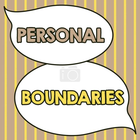 Photo for Text sign showing Personal Boundaries, Business overview something that indicates limit or extent in interaction with personality - Royalty Free Image
