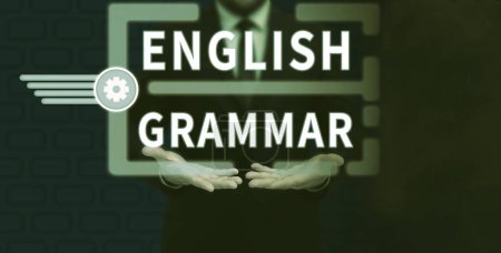 Photo for Text sign showing English Grammar, Word Written on courses cover all levels of speaking and writing in english - Royalty Free Image