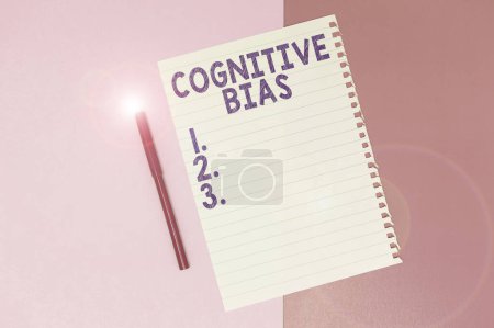 Photo for Conceptual caption Cognitive Bias, Internet Concept Psychological treatment for mental disorders - Royalty Free Image
