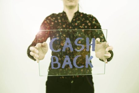 Foto de Señal de texto que muestra Cash Back, Incentivo foto conceptual ofrece a los compradores cierto producto por el que reciben dinero en efectivo - Imagen libre de derechos