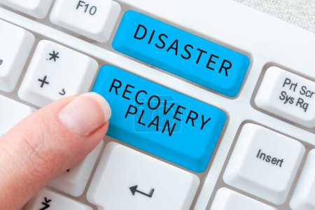 Handschrift Text Disaster Recovery Plan, Word Geschrieben über Sicherungsmaßnahmen gegen gefährliche Situationen